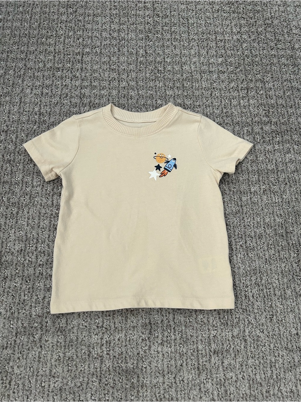 Garanimals Cream Short Sleeve Tee with Rocket Patch